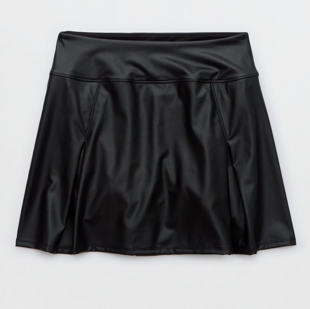 Aerie Offline Real Luxe Faux Leather Mini Skort